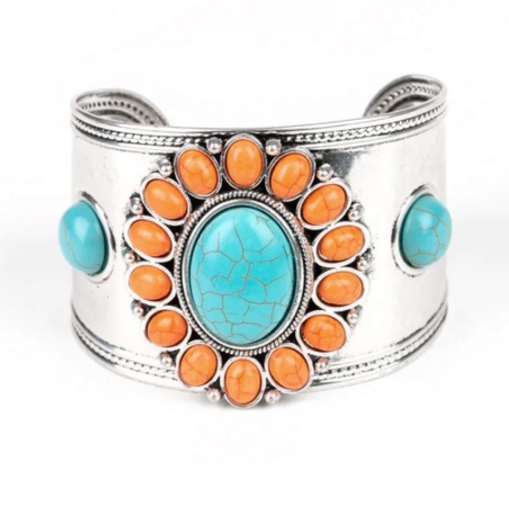 Fashion Jewelry Silver and Turquoise Bracelet